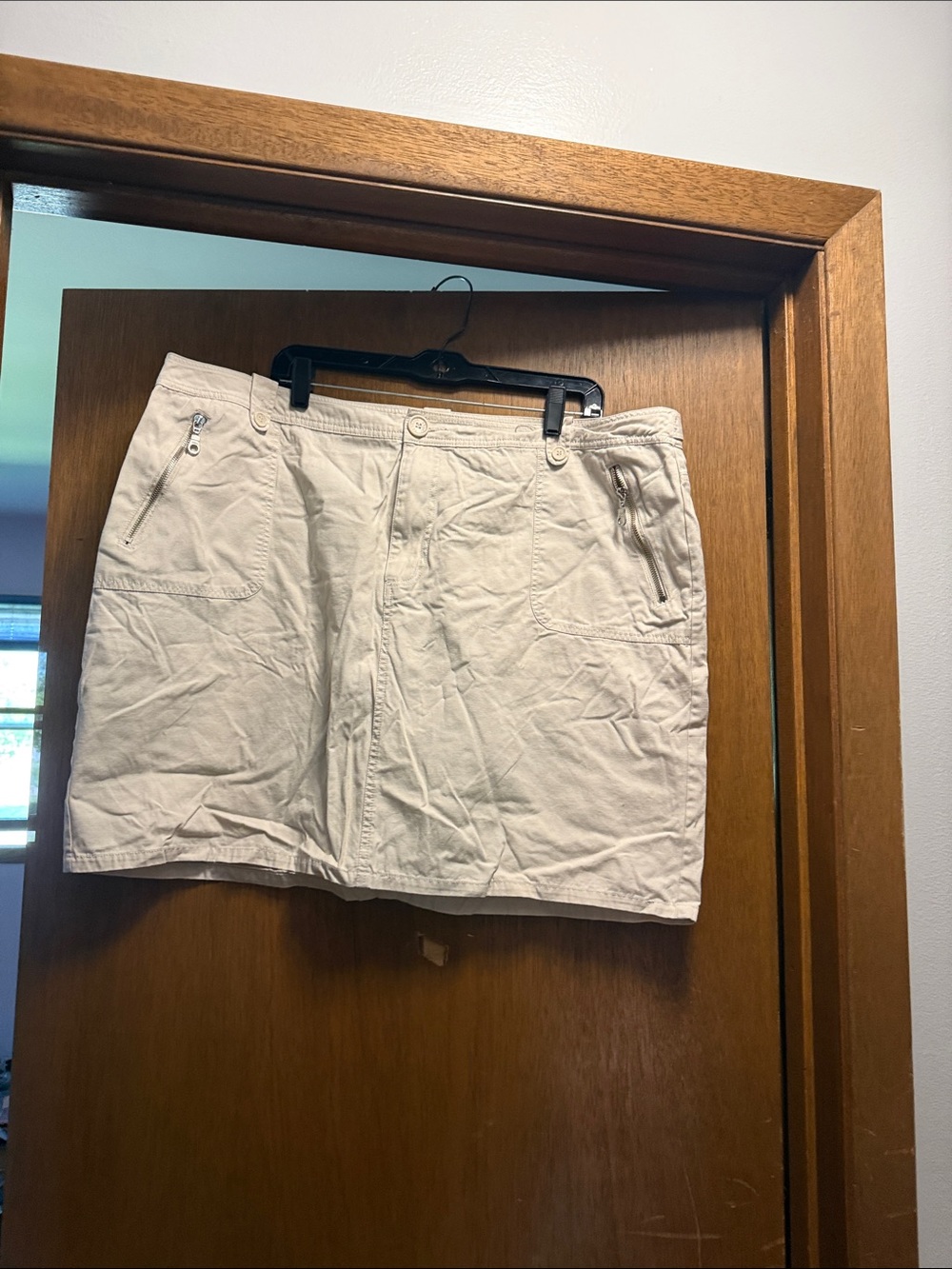 Lane Bryant Casual Cotton Skirt- Light Beige